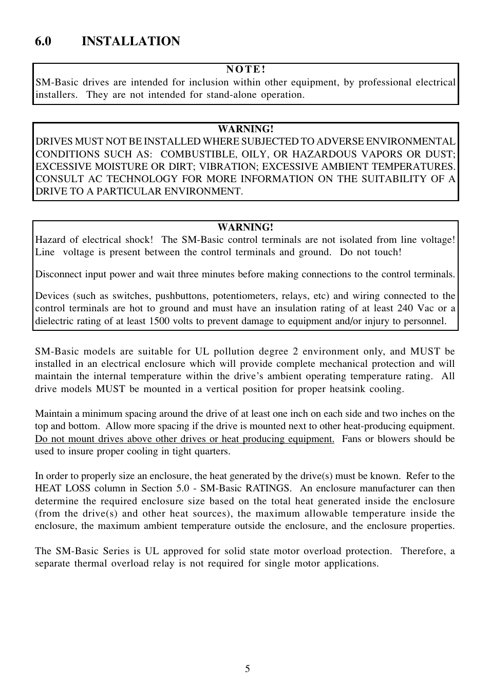 0 installation | LEESON SM-Basic Series Sub-Micro Inverters (Obsolete) User Manual | Page 9 / 47