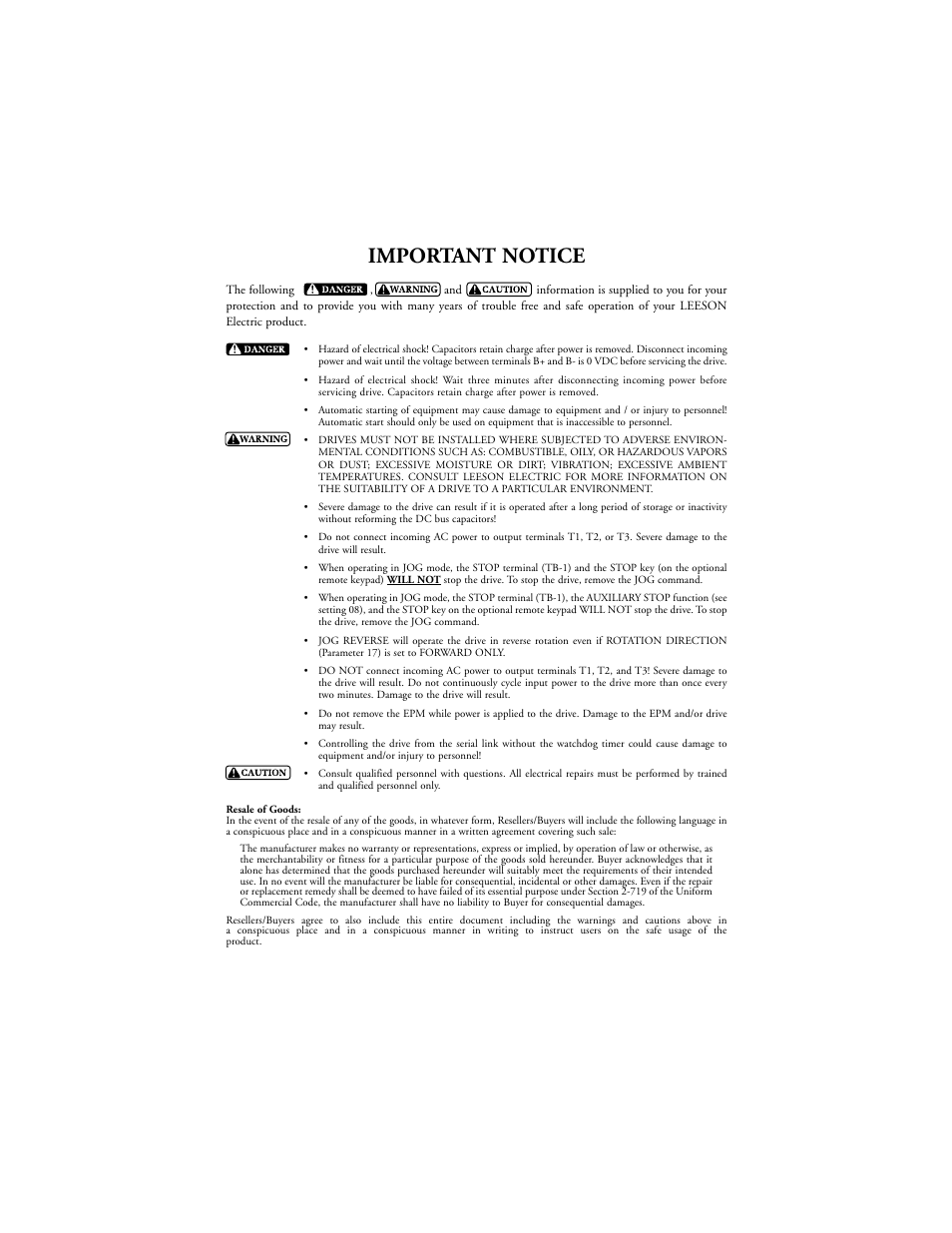 Important notice | LEESON SM-Plus Series Sub-Micro Inverters User Manual | Page 3 / 66