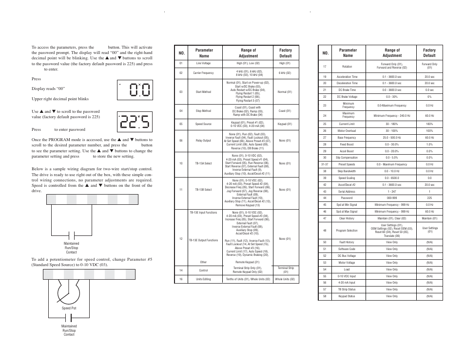 Configuring the sm drive, Sm parameter menu | LEESON SM Series Quick Reference Guide User Manual | Page 2 / 2