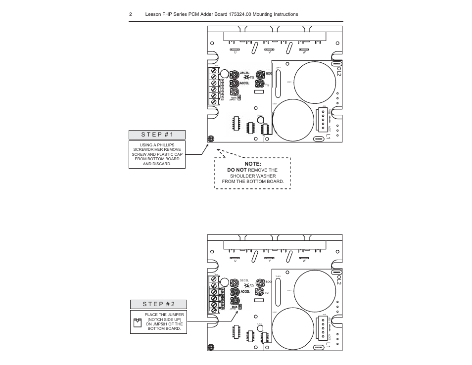 L1 l 2 | LEESON Mounting Instructions for FHP Series User Manual | Page 2 / 4