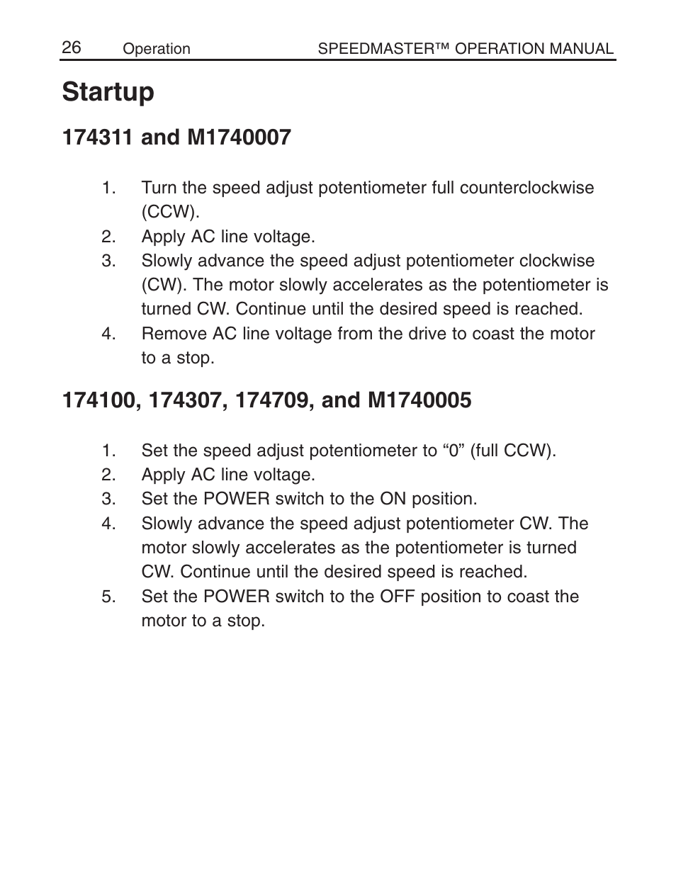 Startup | LEESON Chassis Mount SCR Control User Manual | Page 32 / 60