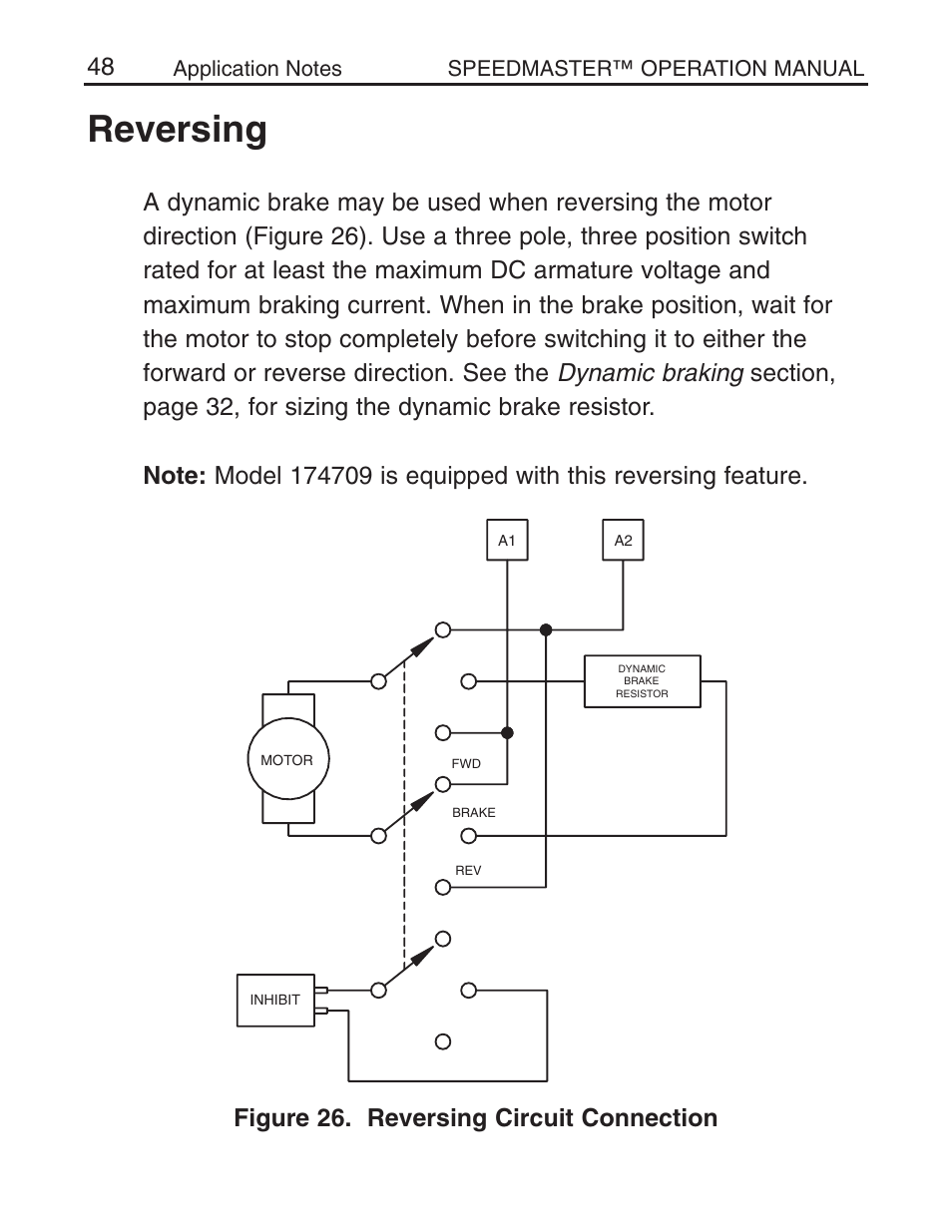 Reversing, Figure 26. reversing circuit connection | LEESON Chassis Mount SCR Control User Manual | Page 54 / 60