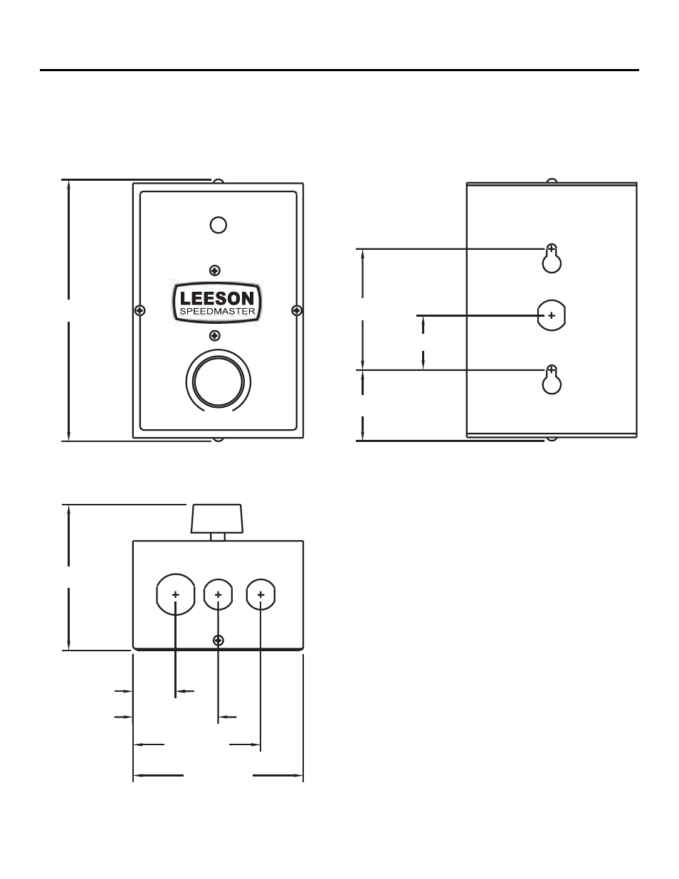 Dimensions, Figure 1. case layout | LEESON NEMA 1 PWM Control: M1740008.00 User Manual | Page 4 / 12