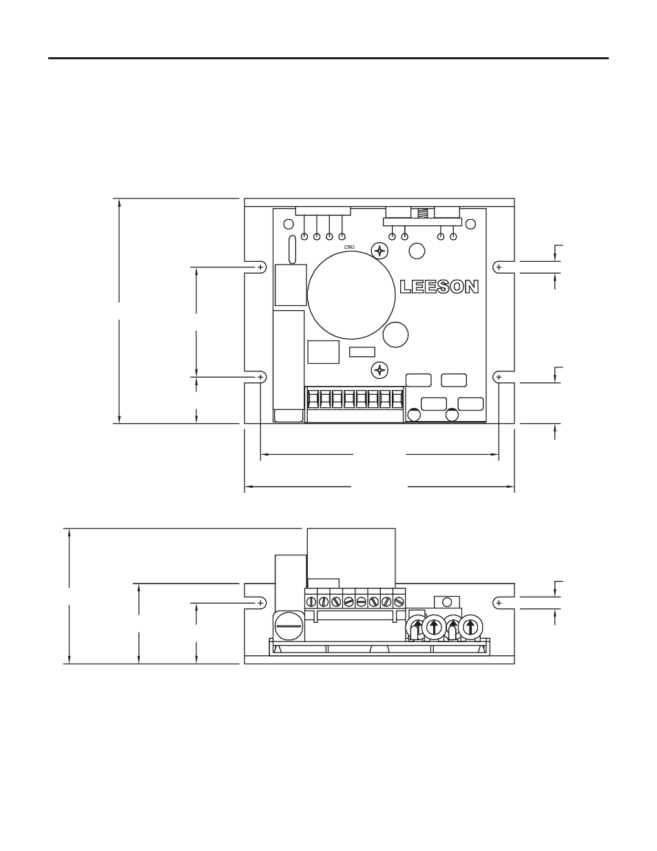 Dimensions | LEESON Chassis Mount PWM Control: M1740009.00 User Manual | Page 8 / 36
