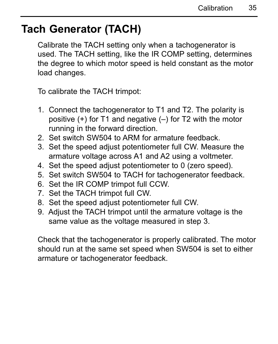 Tach generator (tach) | LEESON Chassis Mount Regenerative Control: 175721.00 User Manual | Page 41 / 56