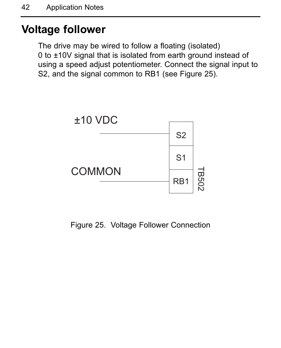 Voltage follower, 10 vdc common | LEESON Chassis Mount Regenerative Control: 175721.00 User Manual | Page 48 / 56