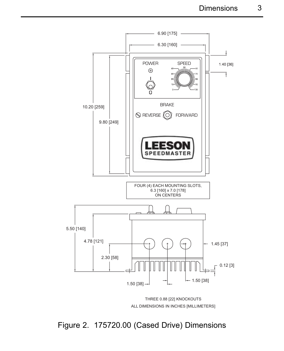 3dimensions | LEESON Chassis Mount Regenerative Control: 175721.00 User Manual | Page 9 / 56