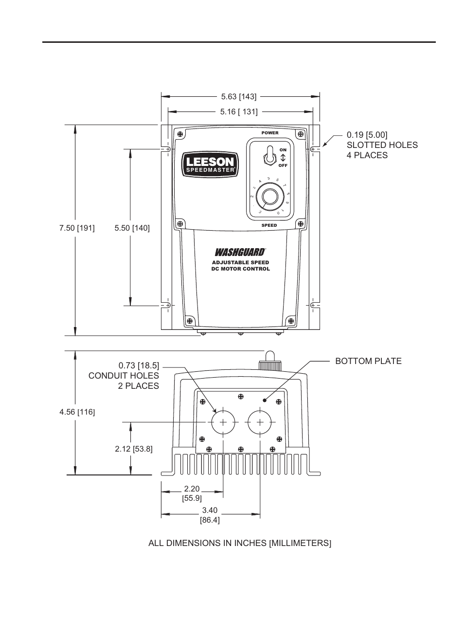 Dimensions, Speedmaster™ operation manual | LEESON NEMA 4X SCR Control: 174107.00 User Manual | Page 8 / 49