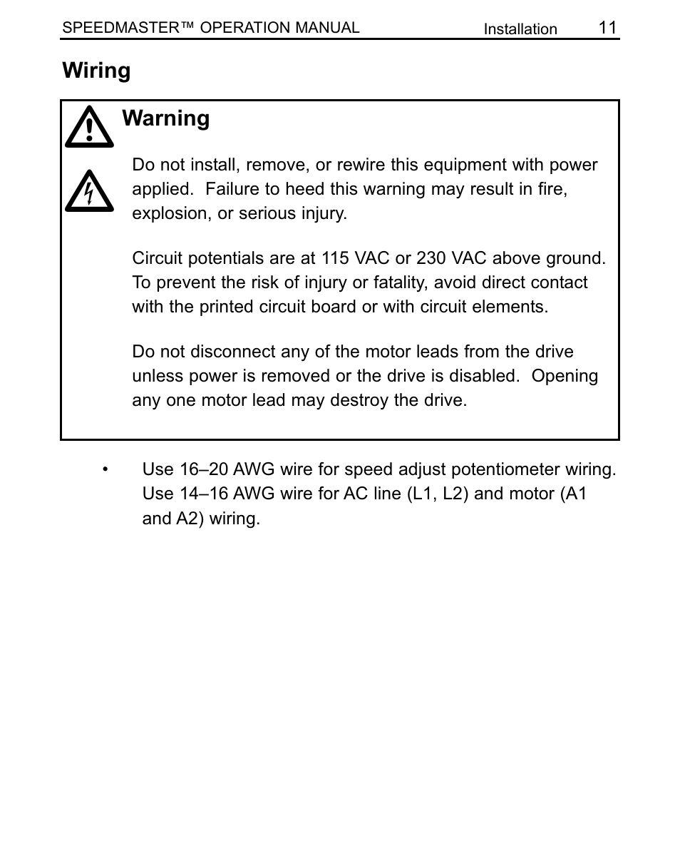 LEESON SCR Thyristor Motor Control User Manual | Page 17 / 60