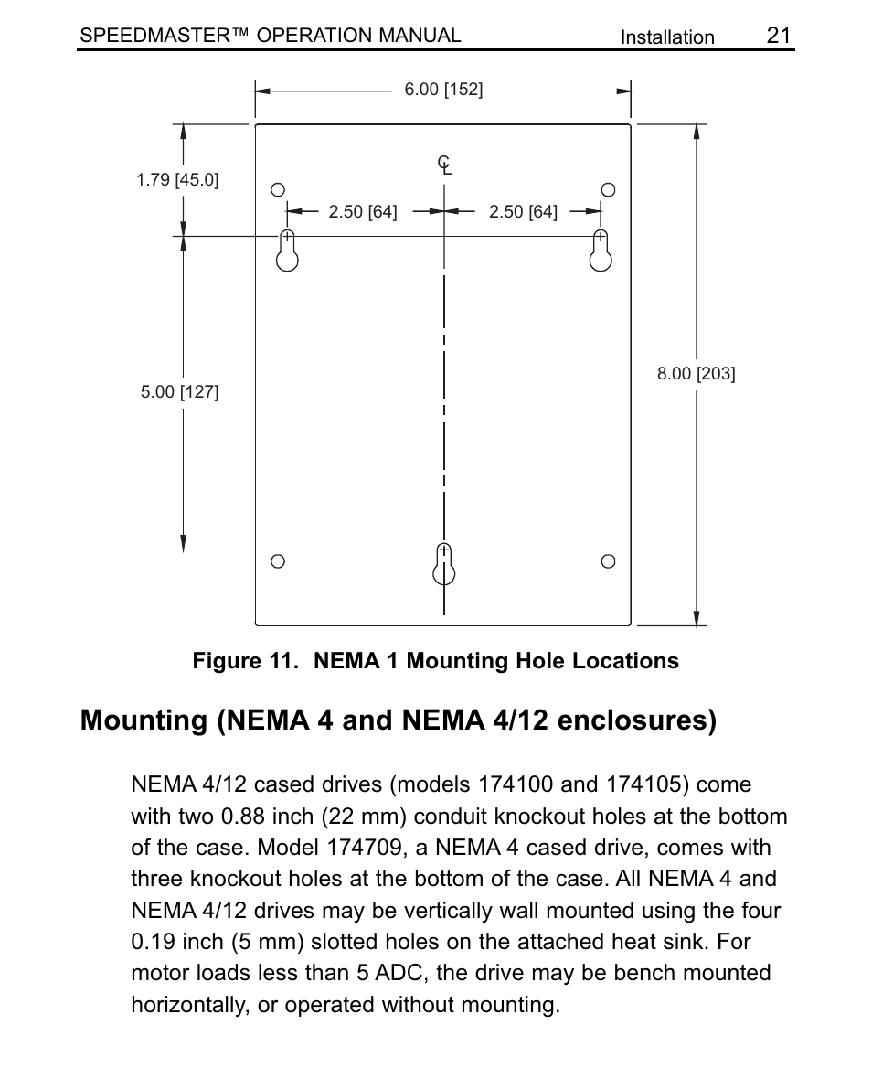 Mounting (nema 4 and nema 4/12 enclosures) | LEESON SCR Thyristor Motor Control User Manual | Page 27 / 60