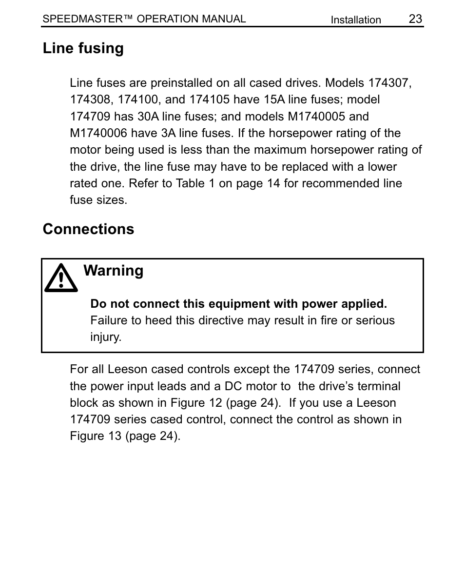 LEESON SCR Thyristor Motor Control User Manual | Page 29 / 60