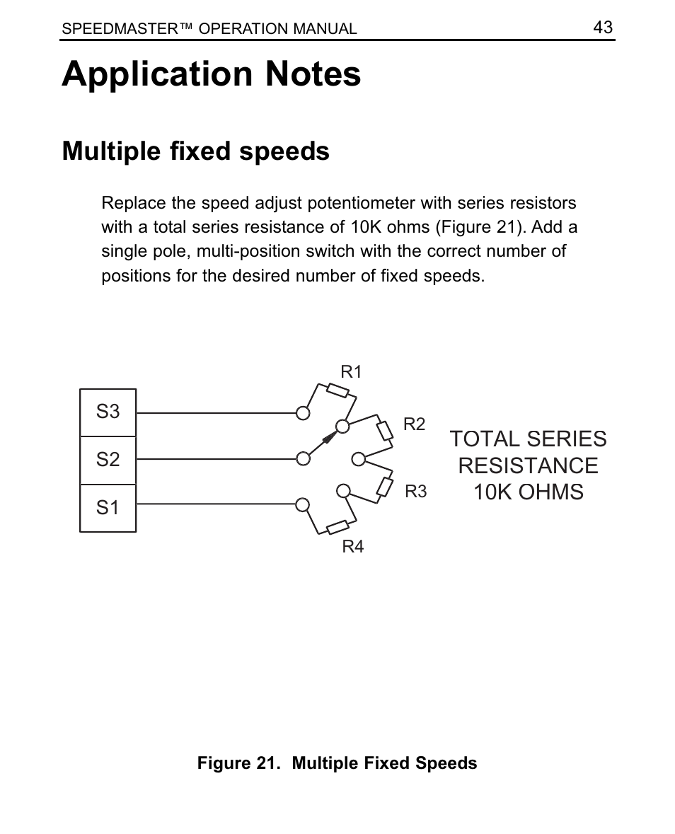 Multiple fixed speeds | LEESON SCR Thyristor Motor Control User Manual | Page 49 / 60