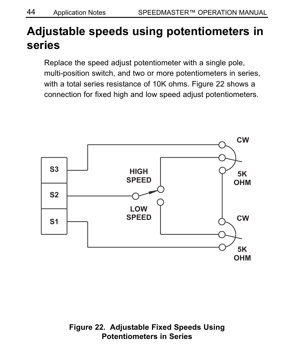 Adjustable speeds using potentiometers in series | LEESON SCR Thyristor Motor Control User Manual | Page 50 / 60