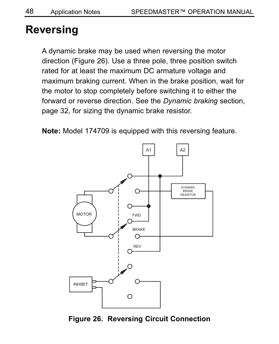 Reversing, Figure 26. reversing circuit connection | LEESON SCR Thyristor Motor Control User Manual | Page 54 / 60