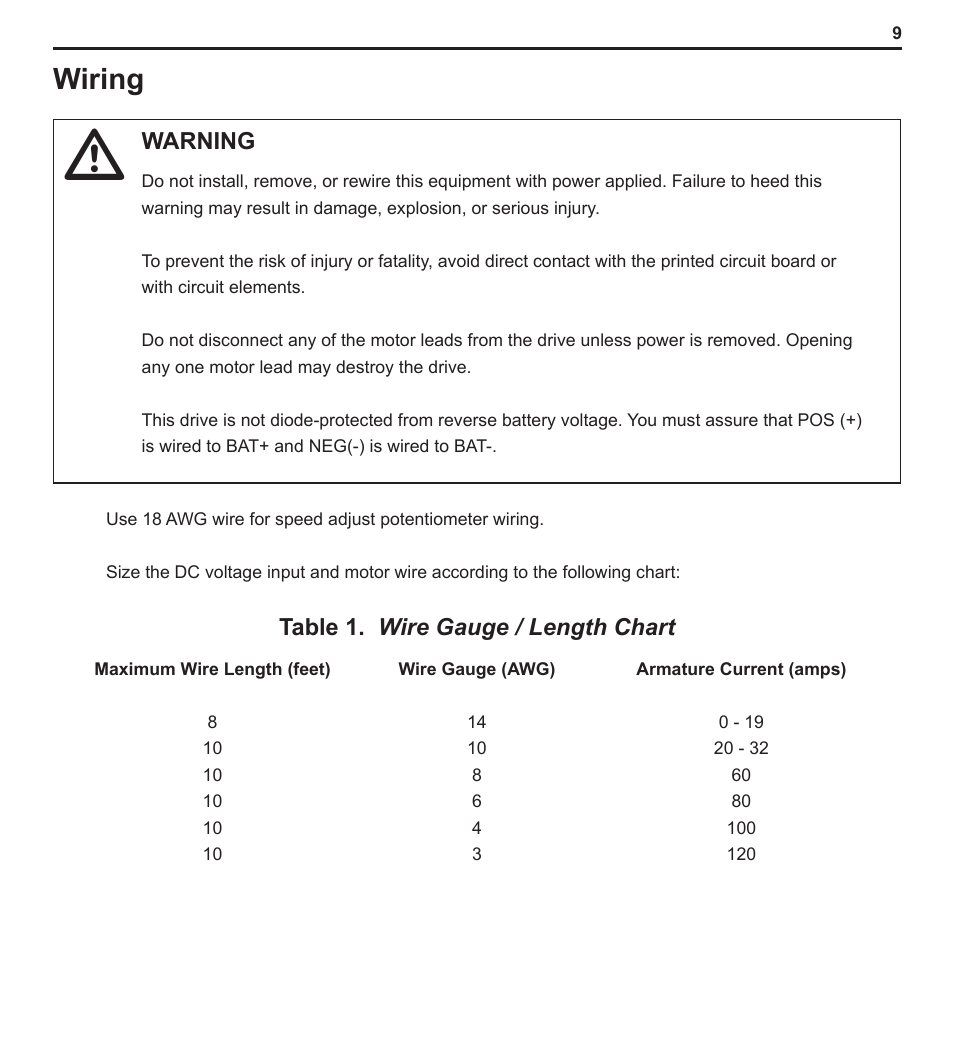 Wiring | LEESON PWM DC Control: 174299 User Manual | Page 14 / 35