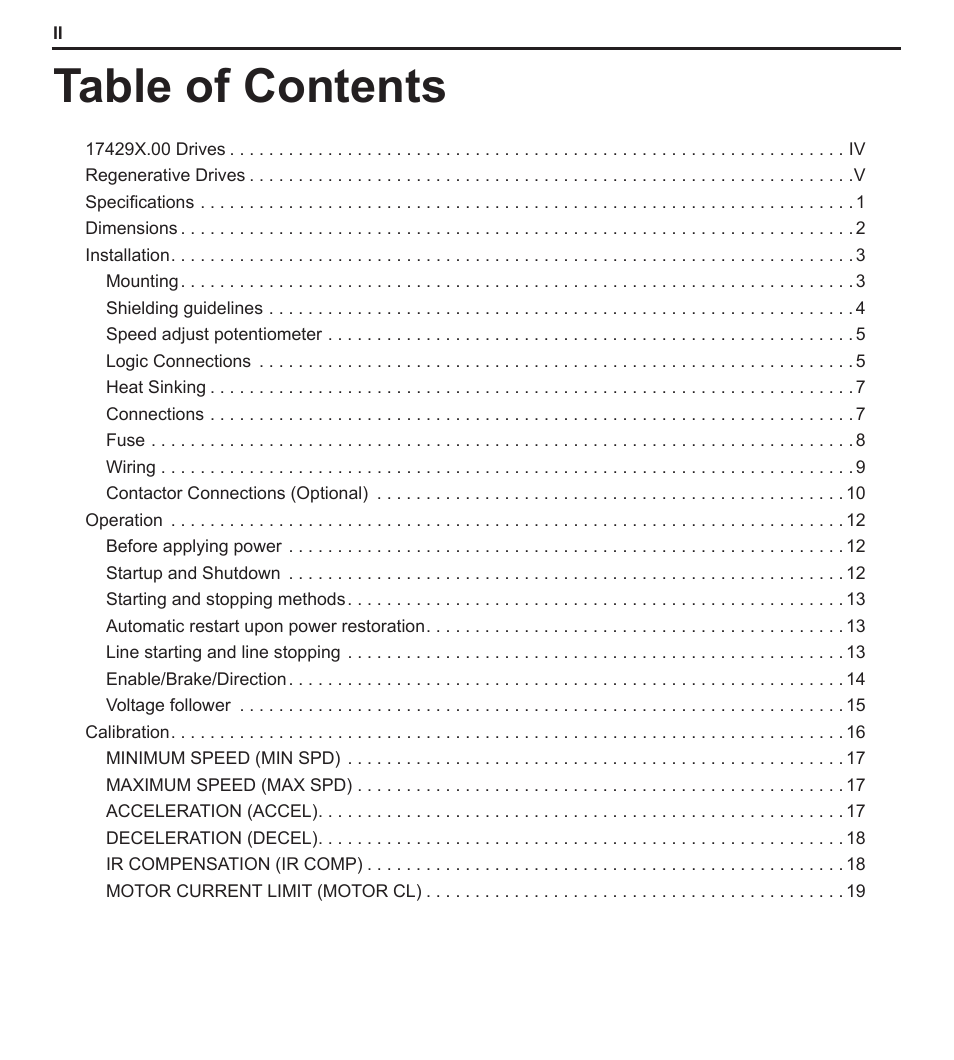 LEESON PWM DC Control: 174299 User Manual | Page 2 / 35