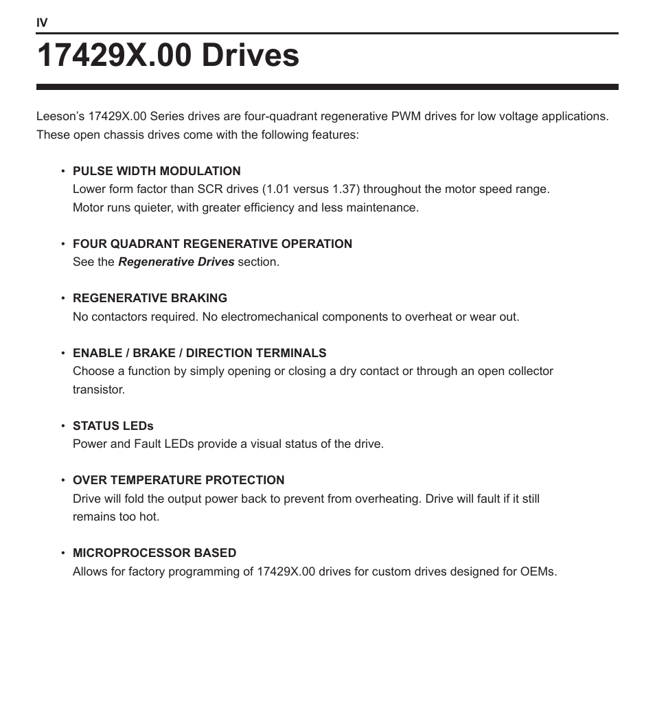 LEESON PWM DC Control: 174299 User Manual | Page 4 / 35