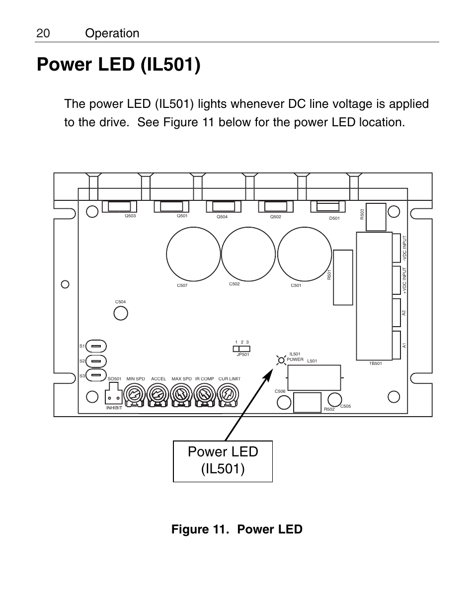 Power led (il501) | LEESON Chassis Mount PWM Control: 175292.00 User Manual | Page 26 / 44