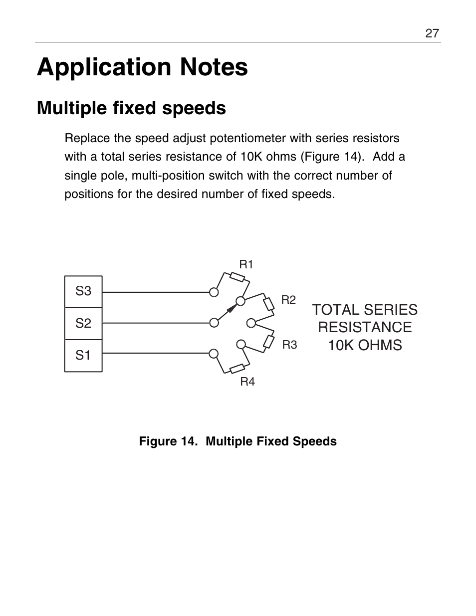 Application notes, Multiple fixed speeds | LEESON Chassis Mount PWM Control: 175292.00 User Manual | Page 33 / 44