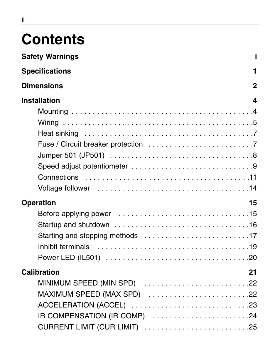 LEESON Chassis Mount PWM Control: 175292.00 User Manual | Page 4 / 44