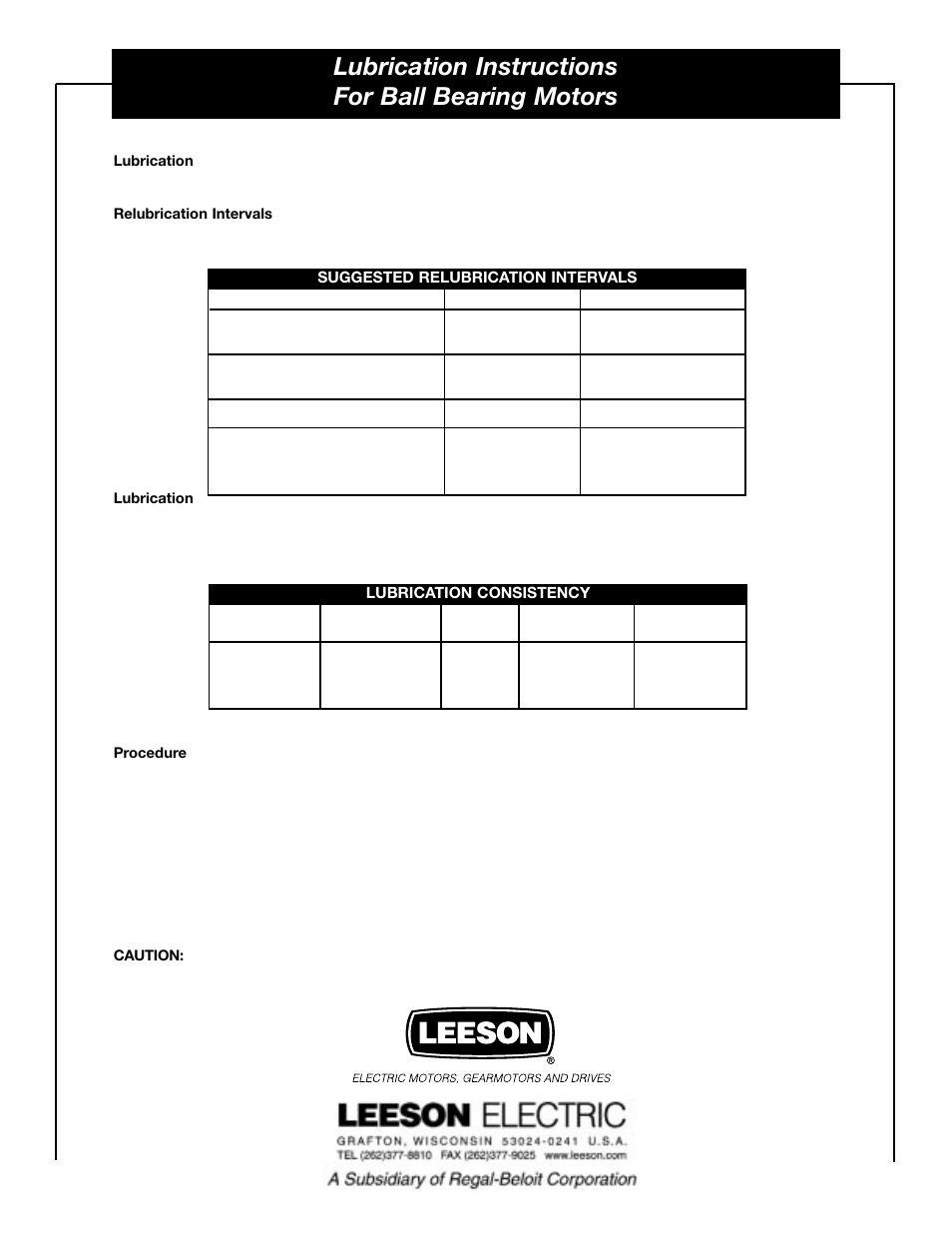 LEESON AC Induction Motors User Manual | 2 pages