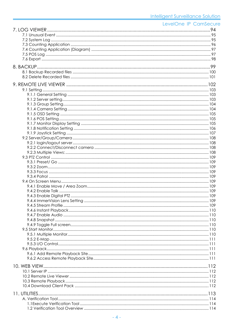 LevelOne FCS-8006 User Manual | Page 5 / 139