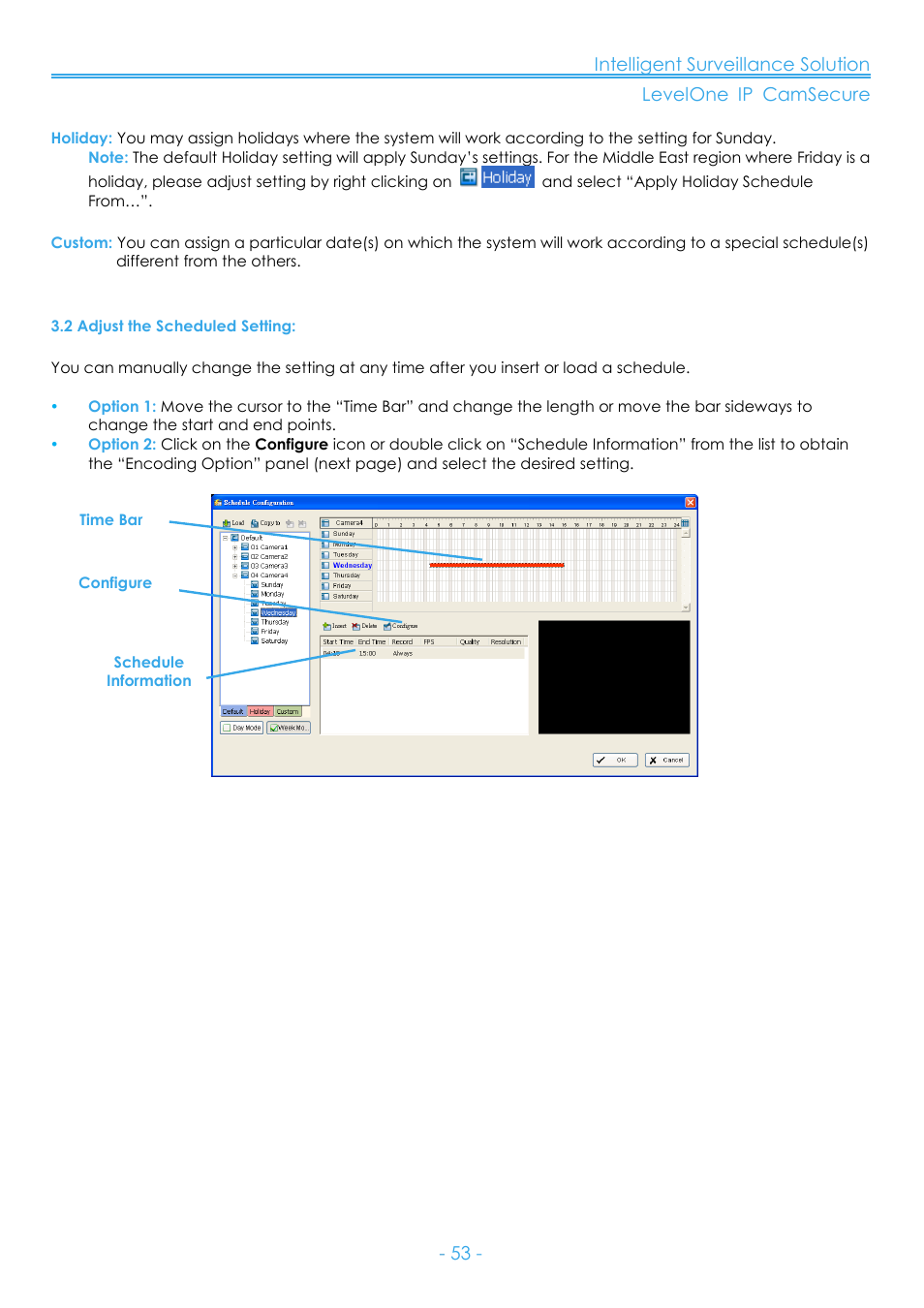 2 adjust the scheduled setting | LevelOne FCS-8006 User Manual | Page 54 / 139