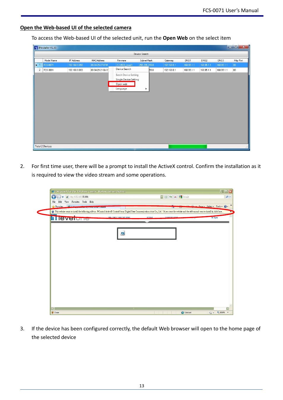 LevelOne FCS-0071 User Manual | Page 14 / 51