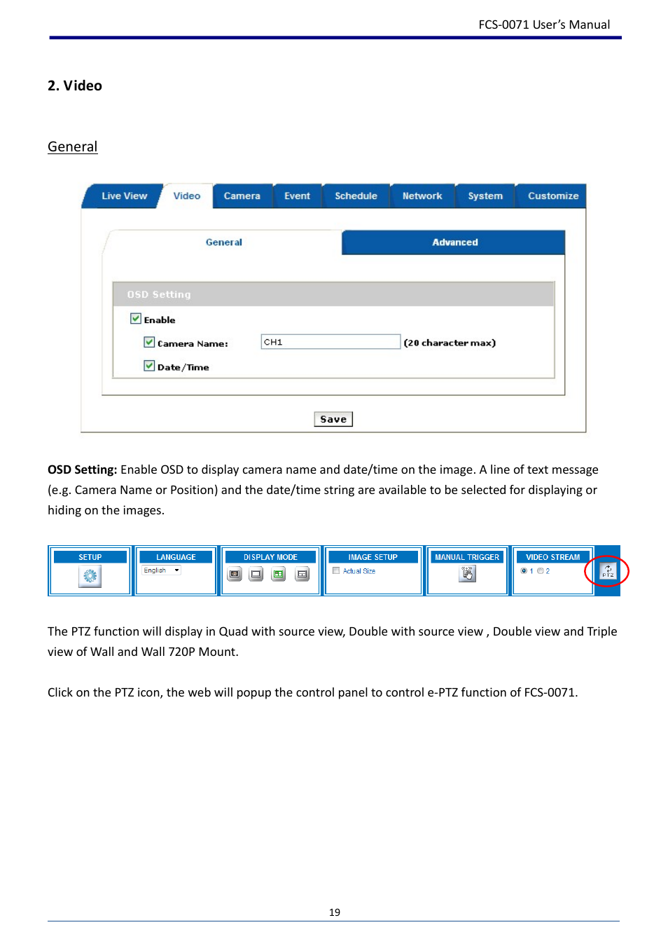Video, General | LevelOne FCS-0071 User Manual | Page 20 / 51