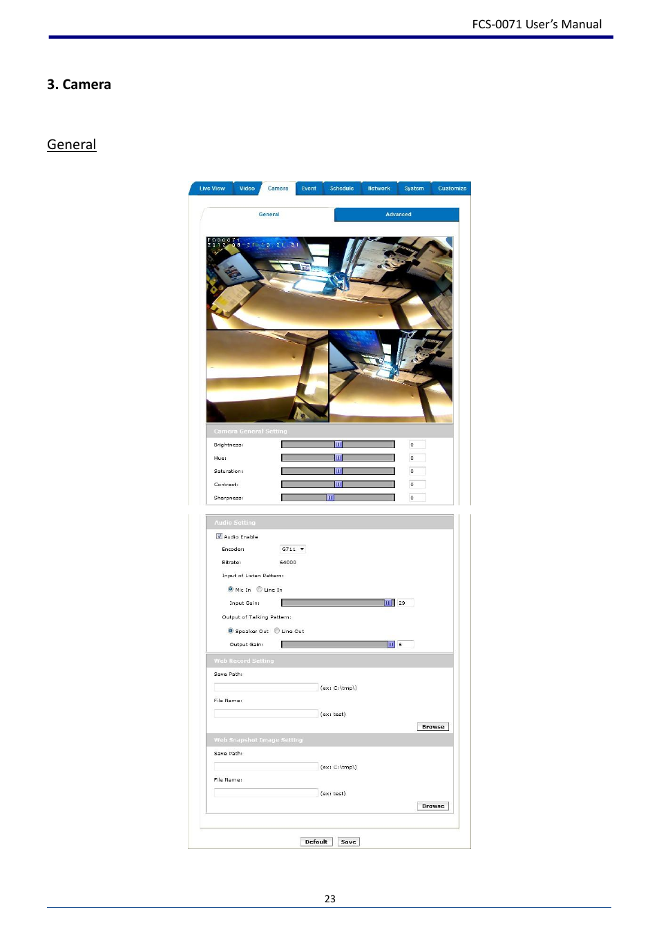 Camera, General | LevelOne FCS-0071 User Manual | Page 24 / 51