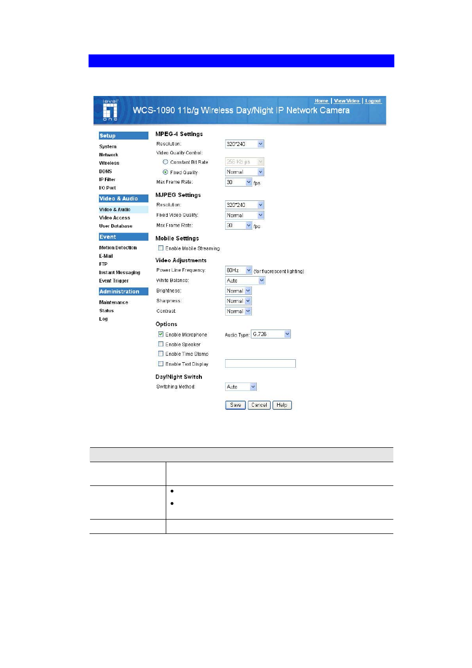 Video & audio screen | LevelOne FCS-1091 User Manual | Page 49 / 92