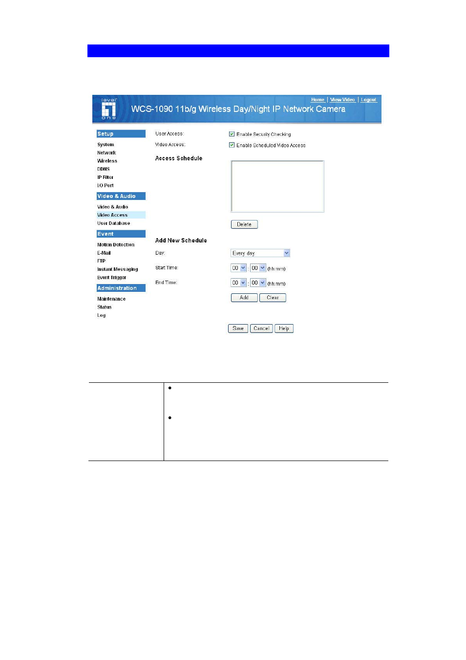 Video access screen | LevelOne FCS-1091 User Manual | Page 52 / 92