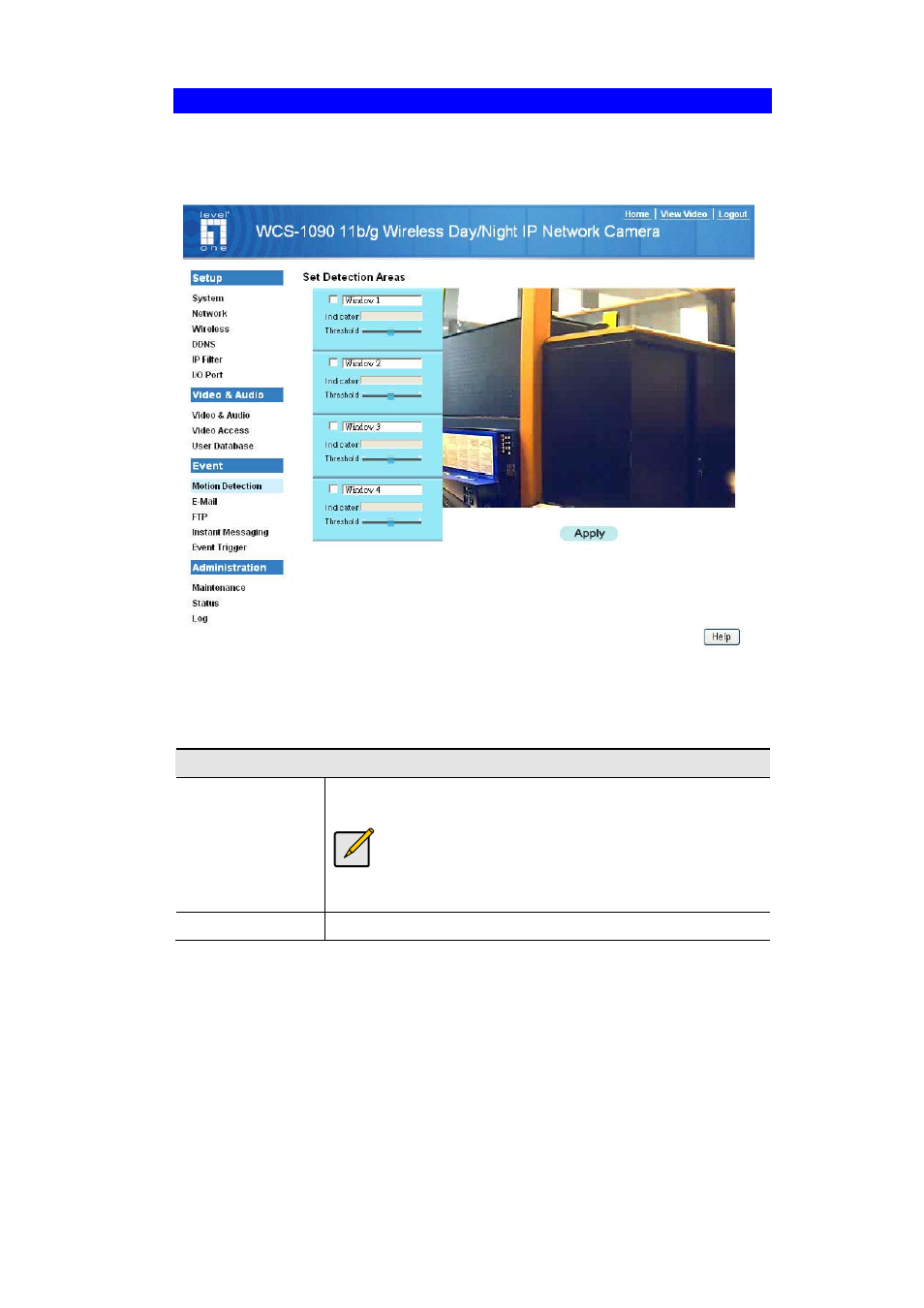 Motion detection screen | LevelOne FCS-1091 User Manual | Page 56 / 92