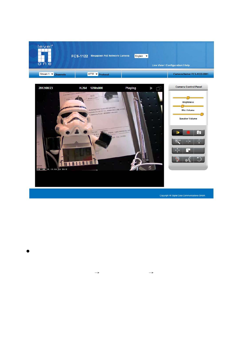 Live view | LevelOne FCS-1122 User Manual | Page 23 / 49