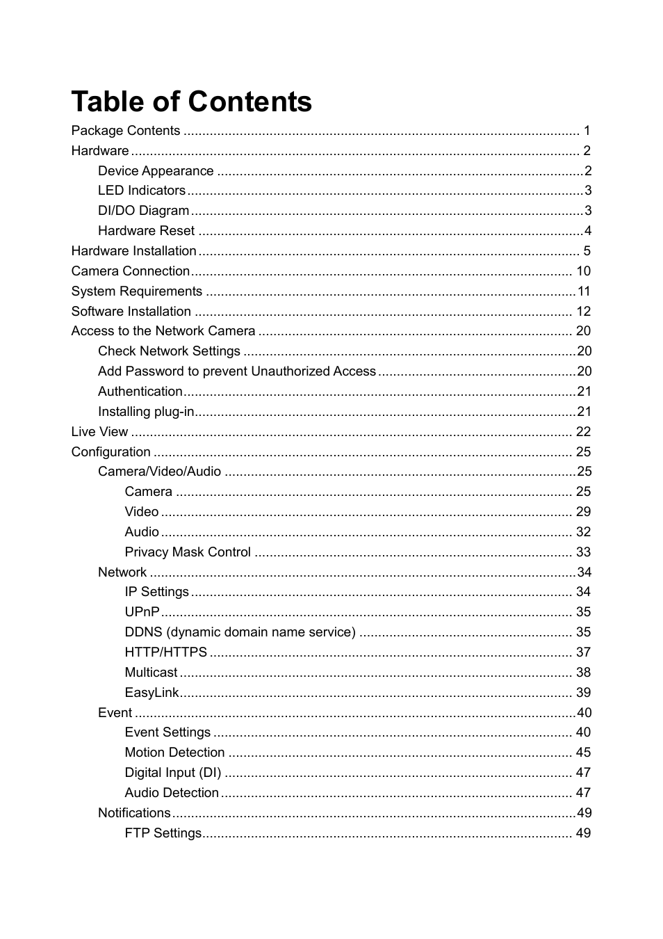 LevelOne FCS-3052 User Manual | Page 3 / 66