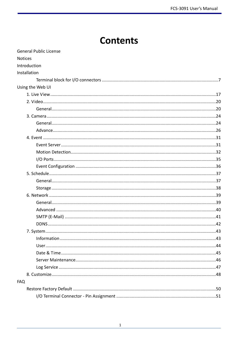LevelOne FCS-3091 User Manual | Page 2 / 53