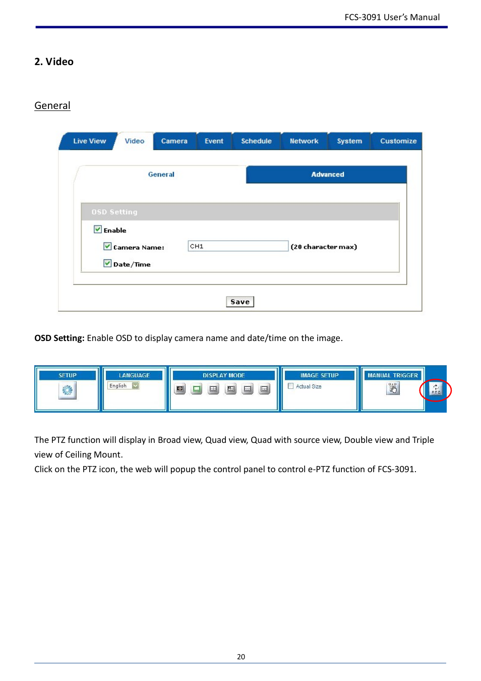 Video, General, Video general | LevelOne FCS-3091 User Manual | Page 21 / 53