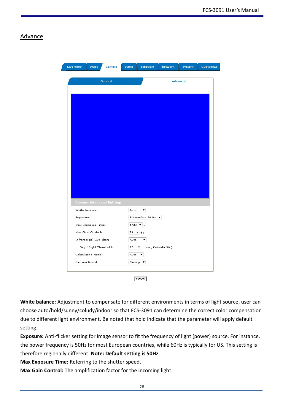Advance | LevelOne FCS-3091 User Manual | Page 27 / 53