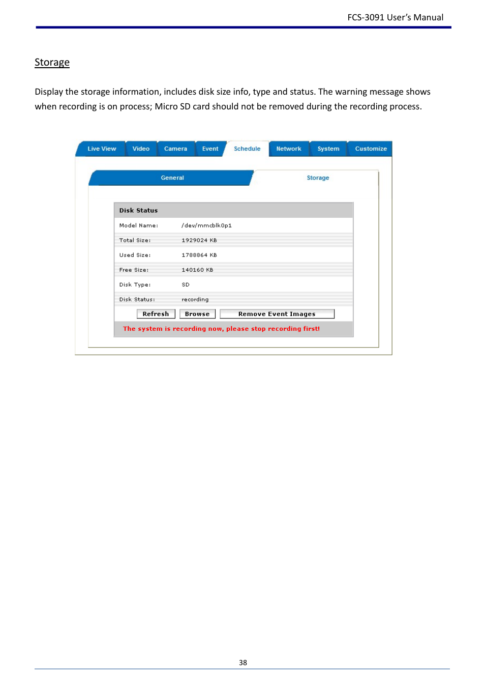 Storage | LevelOne FCS-3091 User Manual | Page 39 / 53