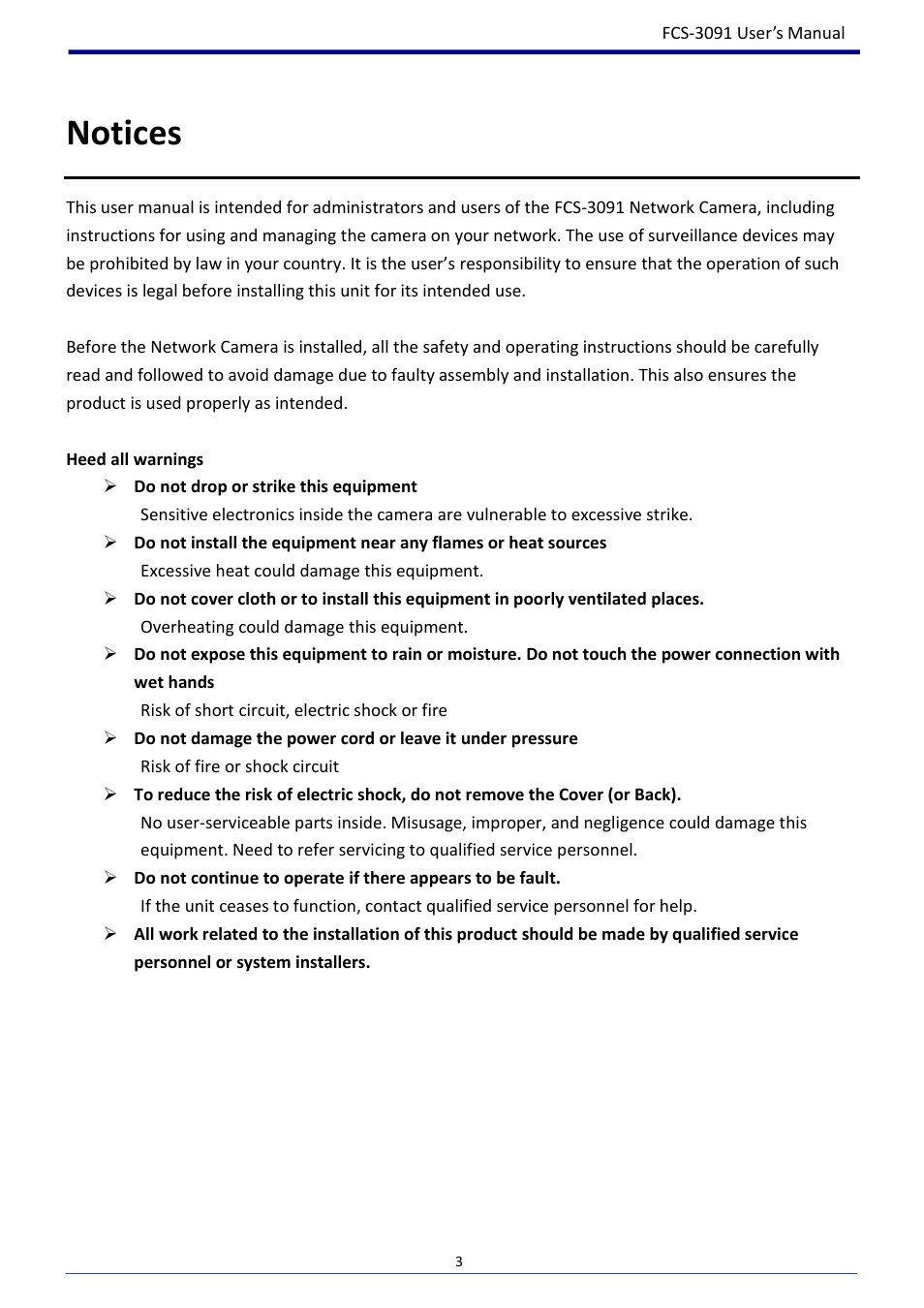 Notices | LevelOne FCS-3091 User Manual | Page 4 / 53