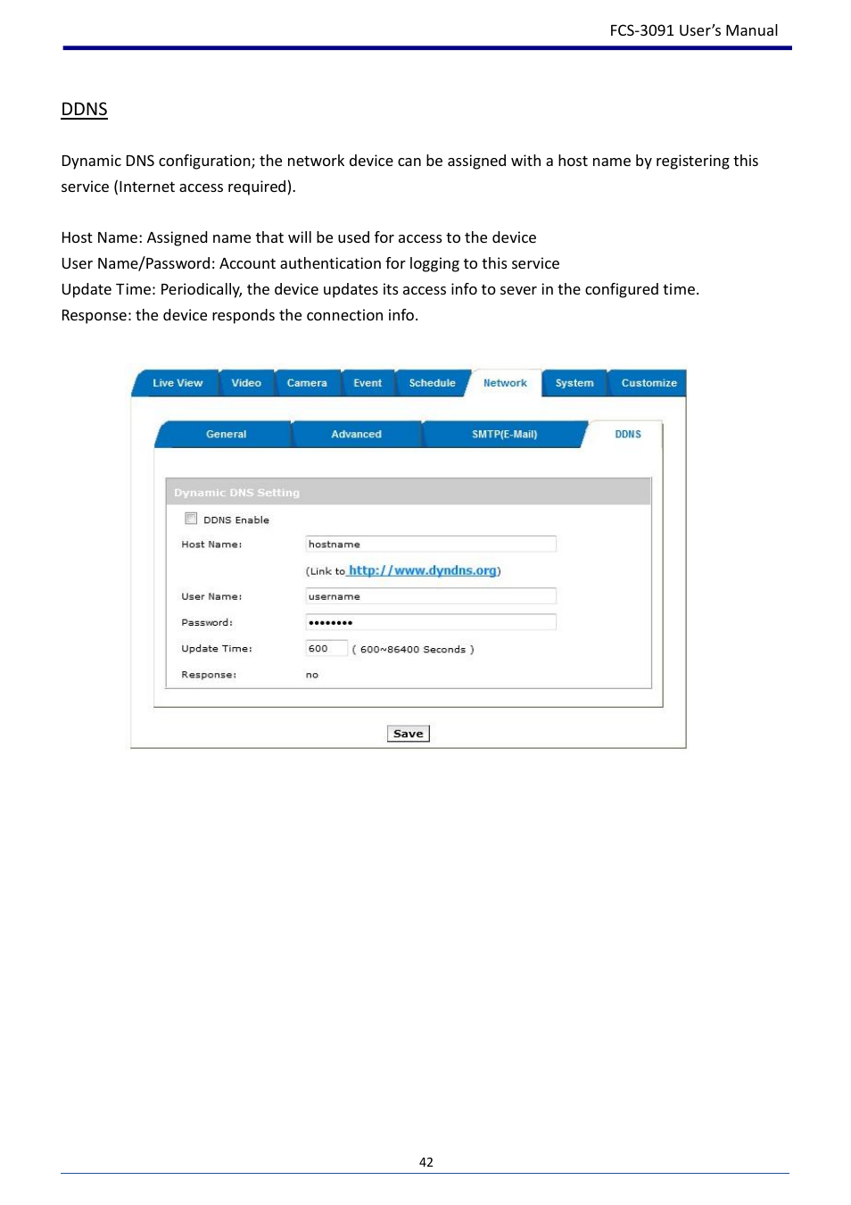 Ddns | LevelOne FCS-3091 User Manual | Page 43 / 53