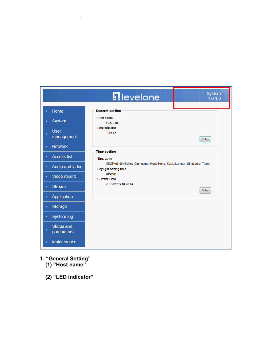 Definitions in configuration system parameters, Definitions in configuration, System parameters | LevelOne FCS-3101 User Manual | Page 23 / 54