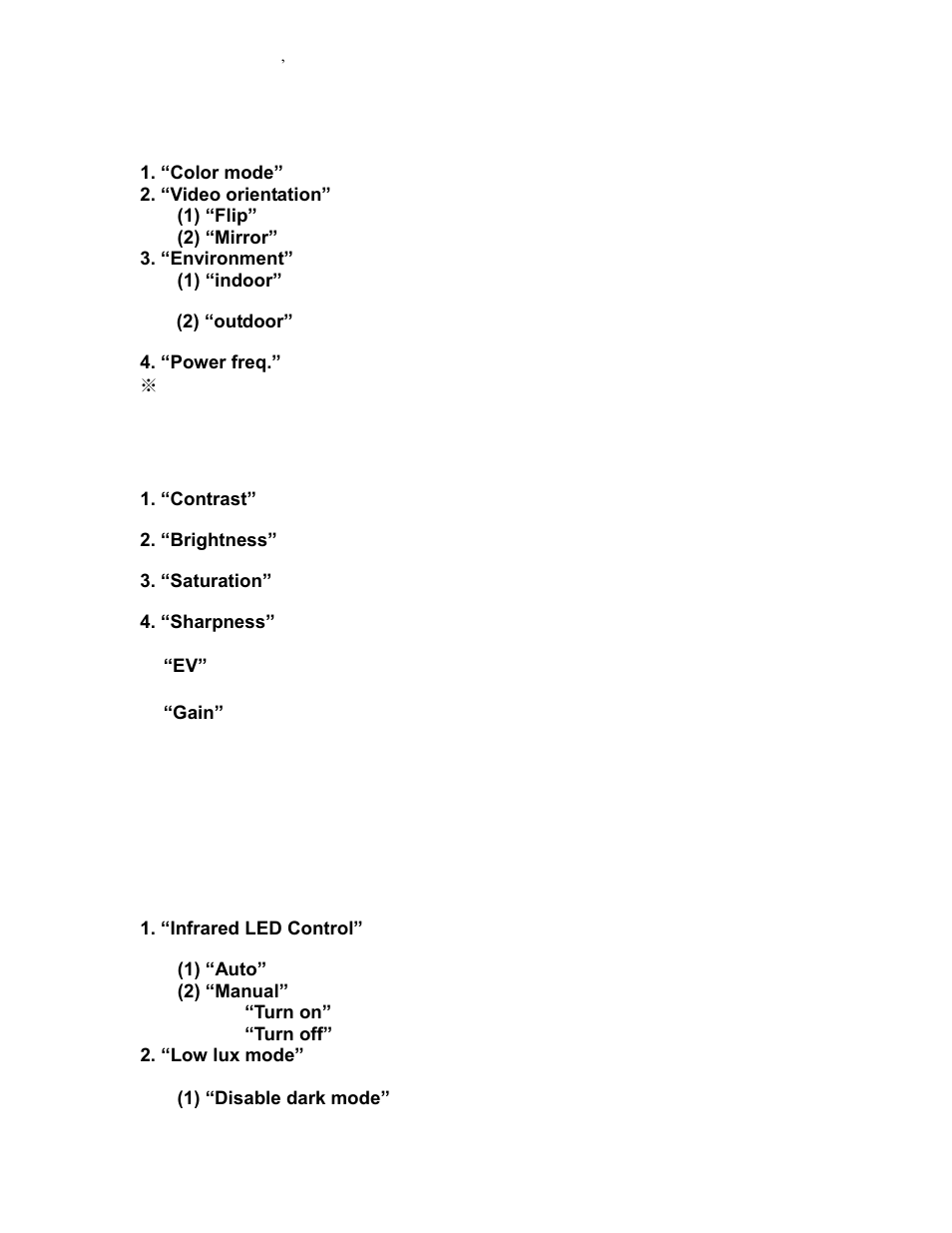 General setting, Video setting, Wide dynamic range | Infrared led setting | LevelOne FCS-3101 User Manual | Page 34 / 54