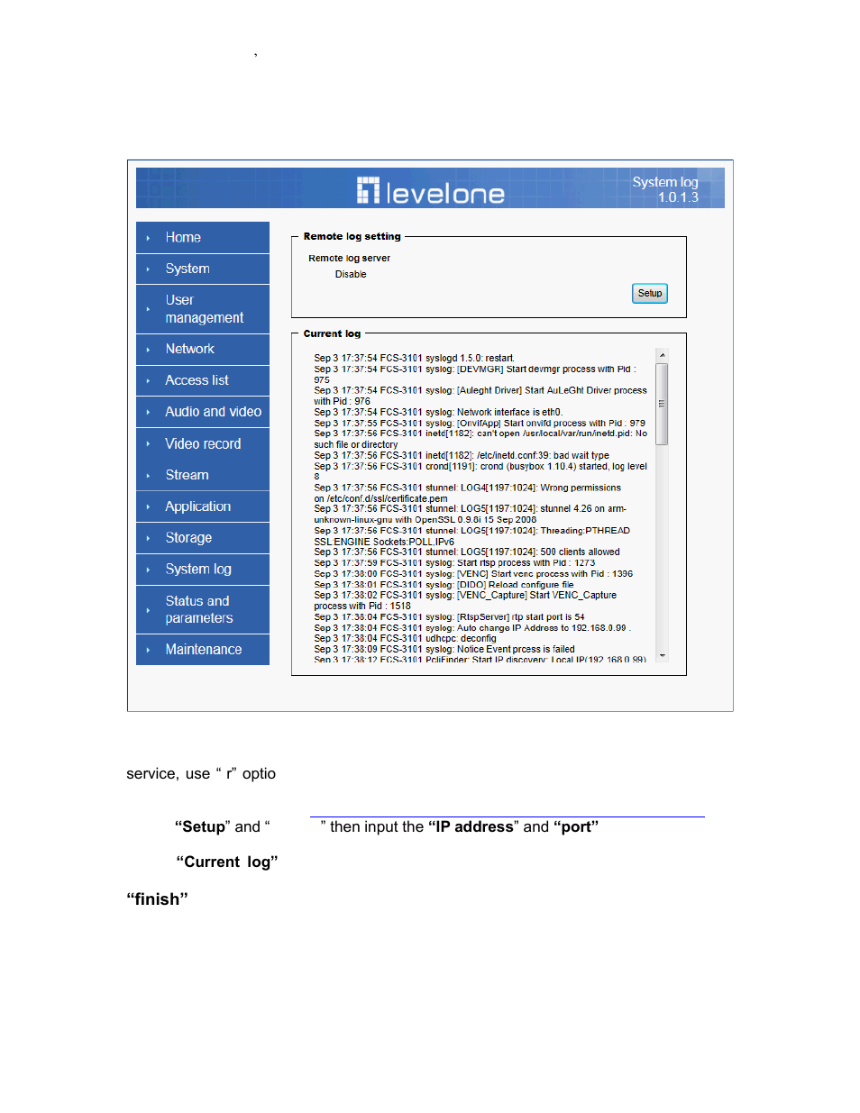 Syslog | LevelOne FCS-3101 User Manual | Page 44 / 54