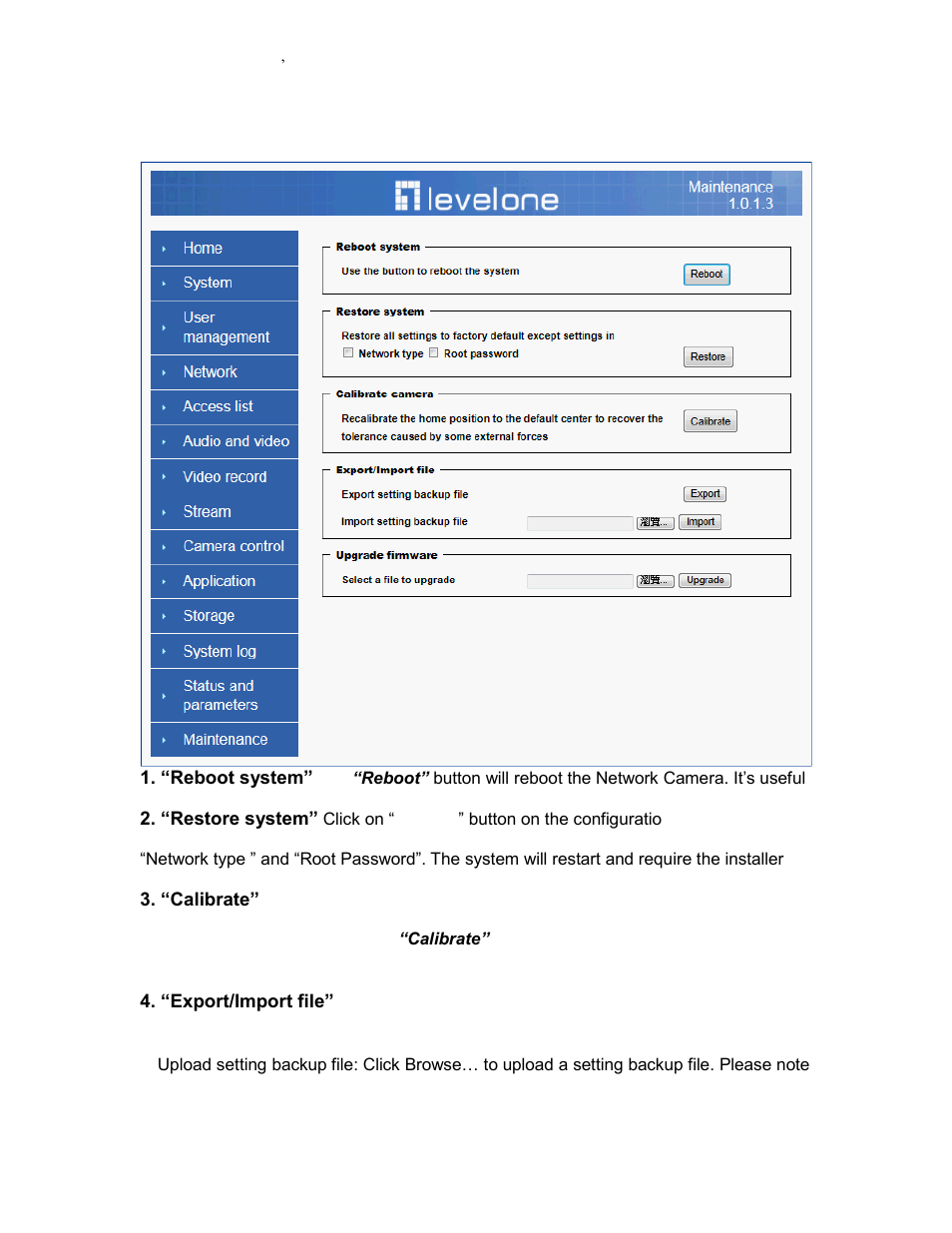 Maintenance | LevelOne FCS-4101 User Manual | Page 48 / 56