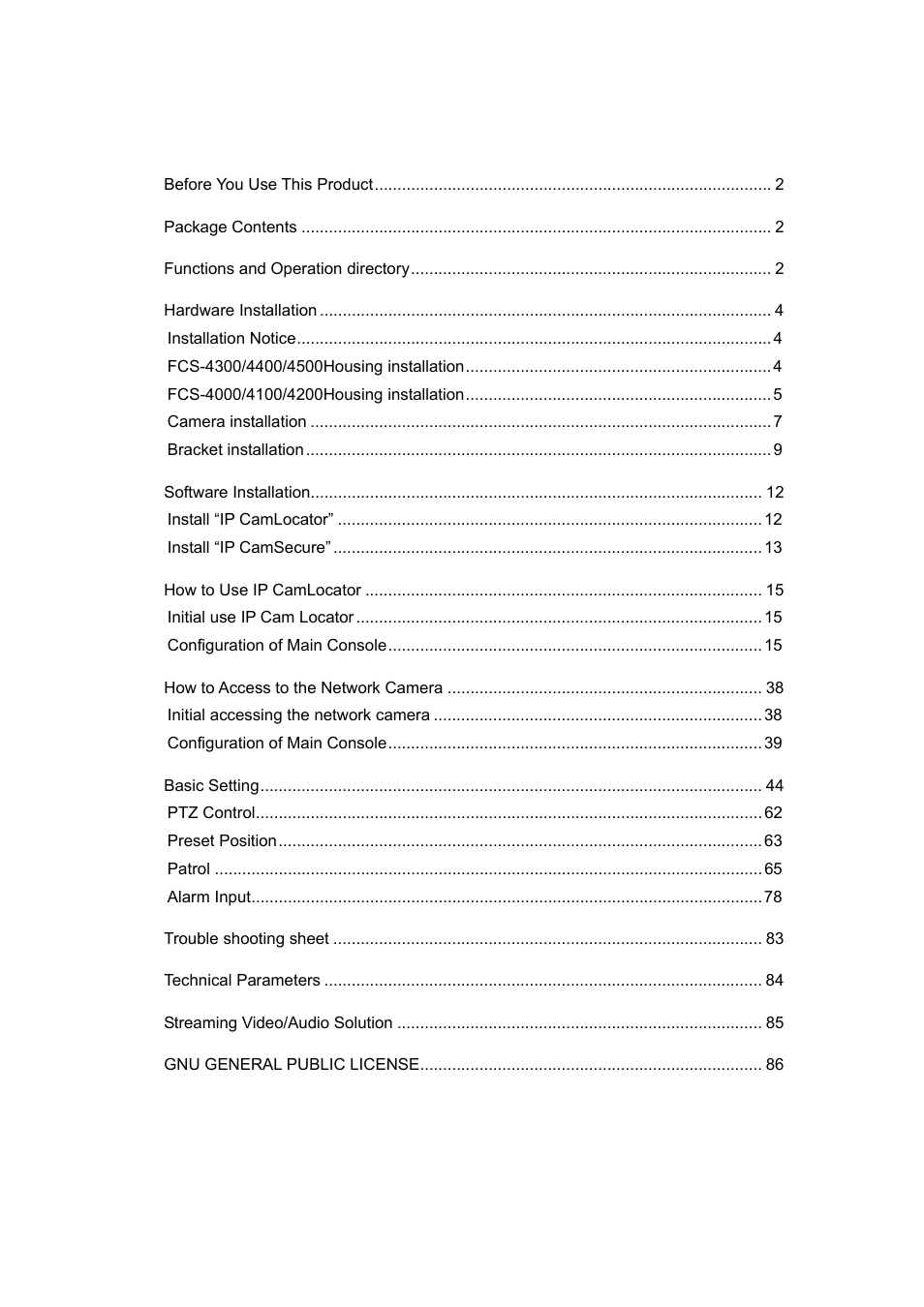 LevelOne FCS-4300 User Manual | Page 4 / 94