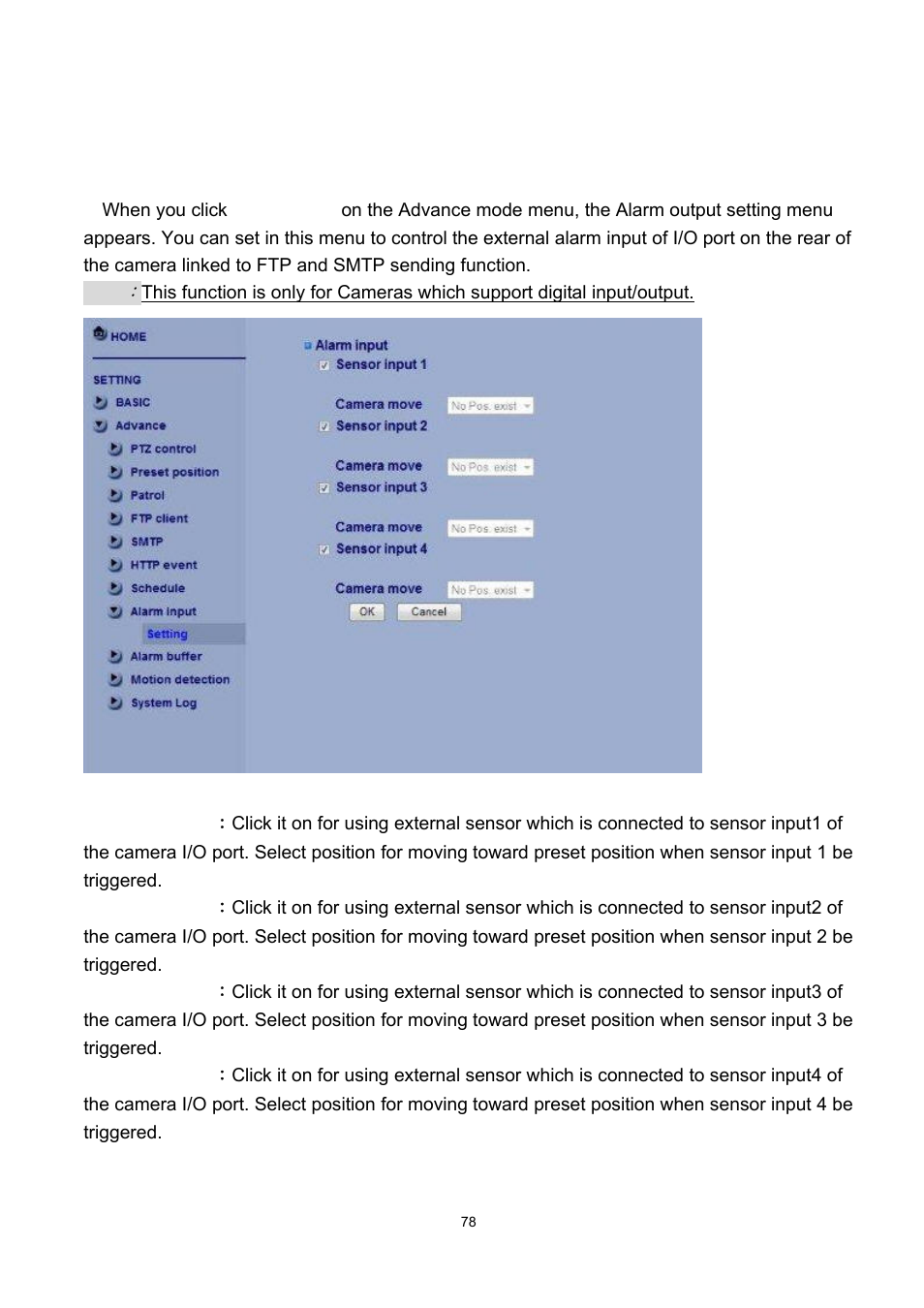 Alarm input | LevelOne FCS-4300 User Manual | Page 81 / 94