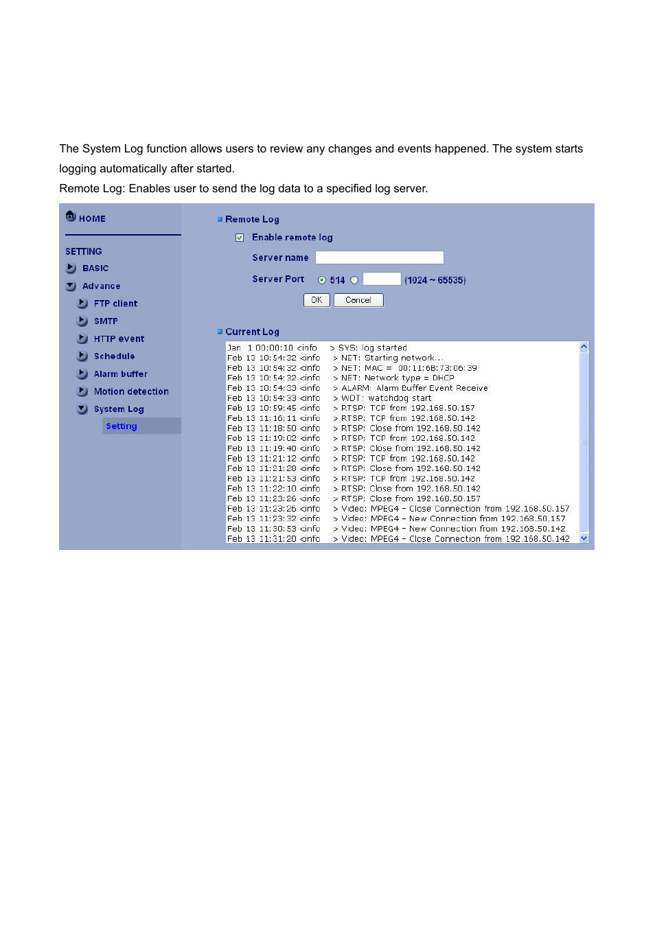 System log | LevelOne FCS-4300 User Manual | Page 85 / 94