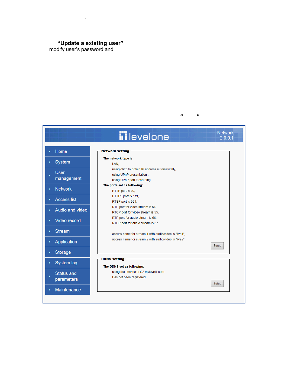 Network | LevelOne FCS-5042 User Manual | Page 26 / 56