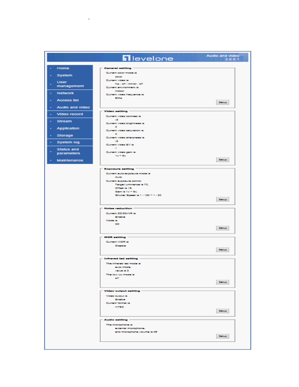 Audio and video setting | LevelOne FCS-5042 User Manual | Page 32 / 56